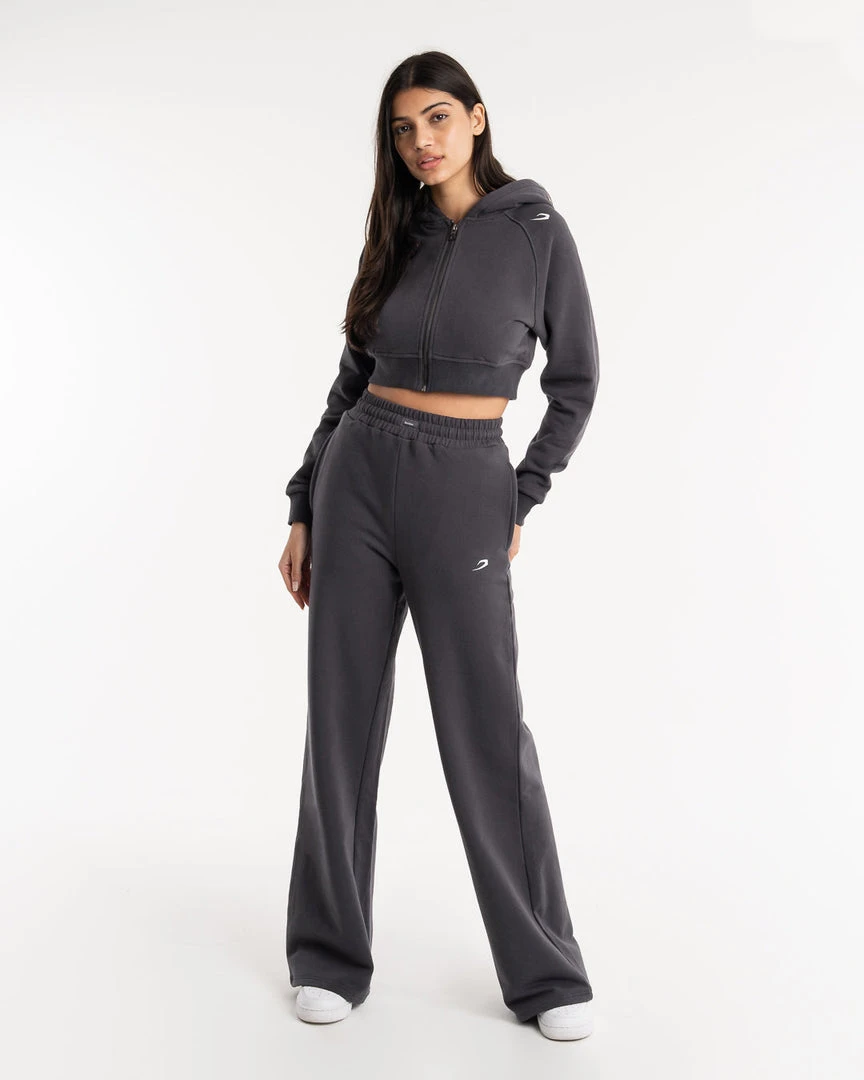 BOXRAW Women Winstone Cropped Zip Hoodie - Charcoal 10 BOXRAW Women Winstone Cropped Zip Hoodie - Charcoal