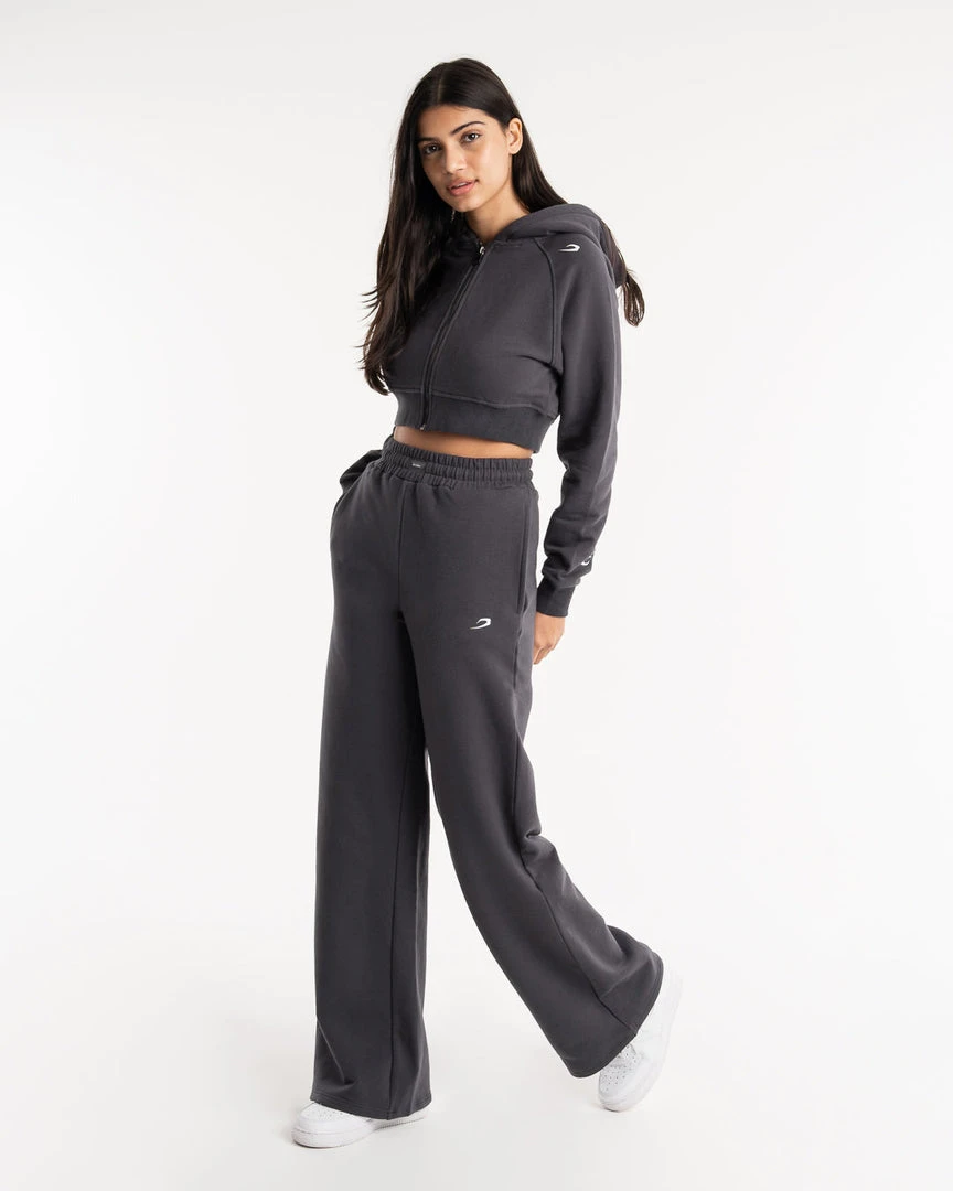 BOXRAW Women Winstone Cropped Zip Hoodie - Charcoal 2 BOXRAW Women Winstone Cropped Zip Hoodie - Charcoal