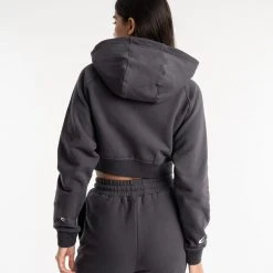 BOXRAW Women Winstone Cropped Zip Hoodie - Charcoal 14 BOXRAW Women Winstone Cropped Zip Hoodie - Charcoal