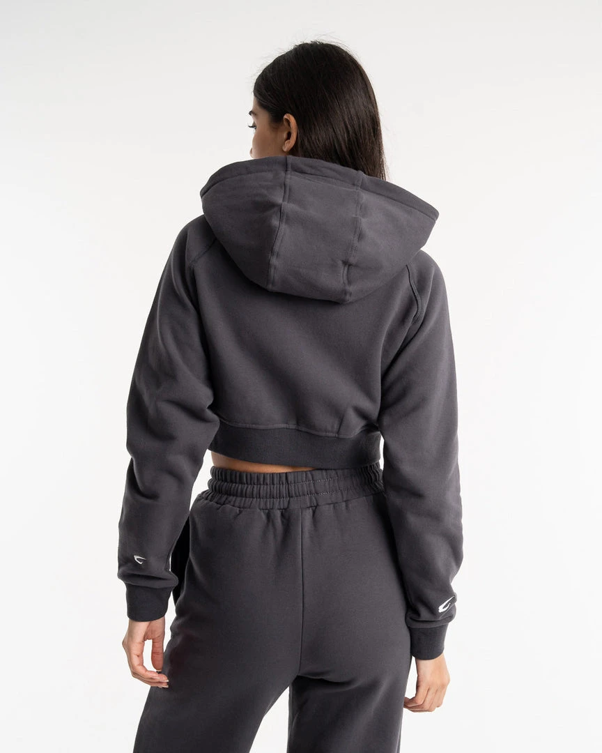 BOXRAW Women Winstone Cropped Zip Hoodie - Charcoal 5 BOXRAW Women Winstone Cropped Zip Hoodie - Charcoal
