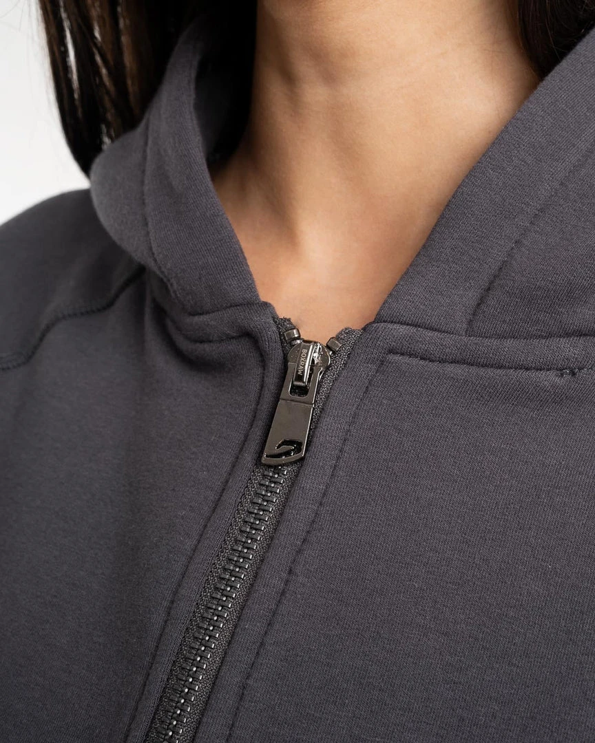 BOXRAW Women Winstone Cropped Zip Hoodie - Charcoal 7 BOXRAW Women Winstone Cropped Zip Hoodie - Charcoal
