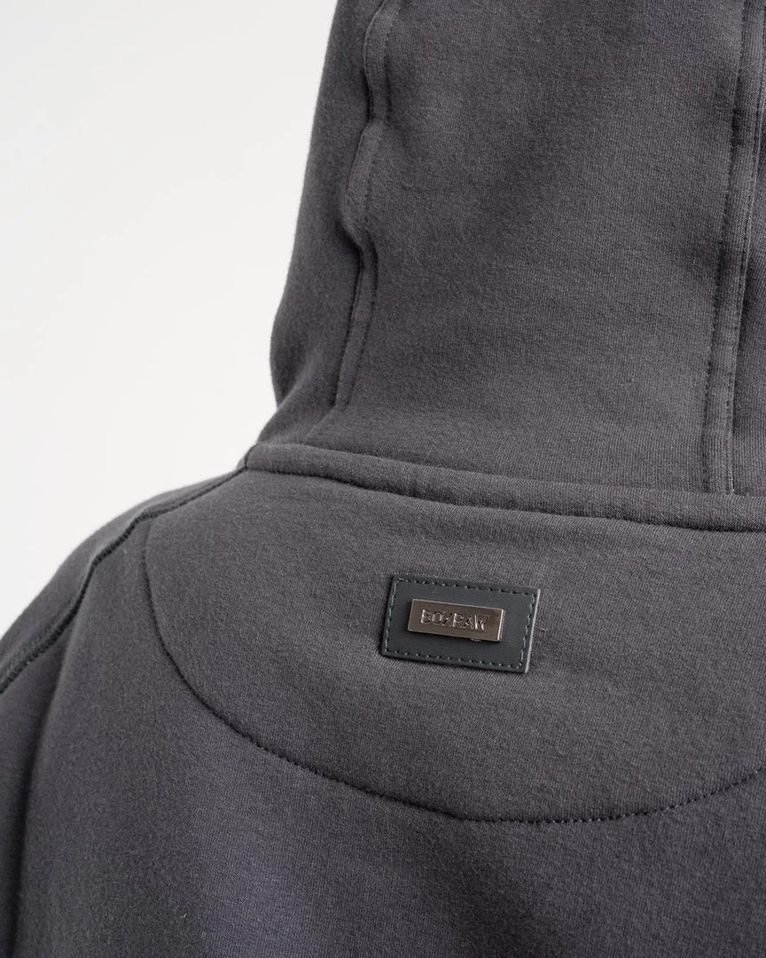 BOXRAW Women Winstone Cropped Zip Hoodie - Charcoal 9 BOXRAW Women Winstone Cropped Zip Hoodie - Charcoal