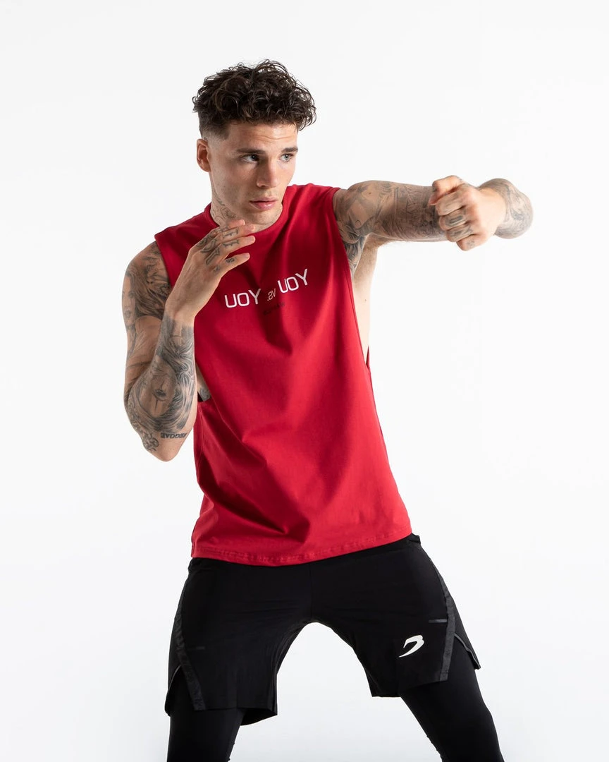 BOXRAW Men You Vs. You Muscle Tank - Red Clothing 4 BOXRAW Men You Vs. You Muscle Tank - Red Clothing