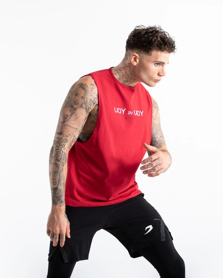 BOXRAW Men You Vs. You Muscle Tank - Red Clothing 3 BOXRAW Men You Vs. You Muscle Tank - Red Clothing