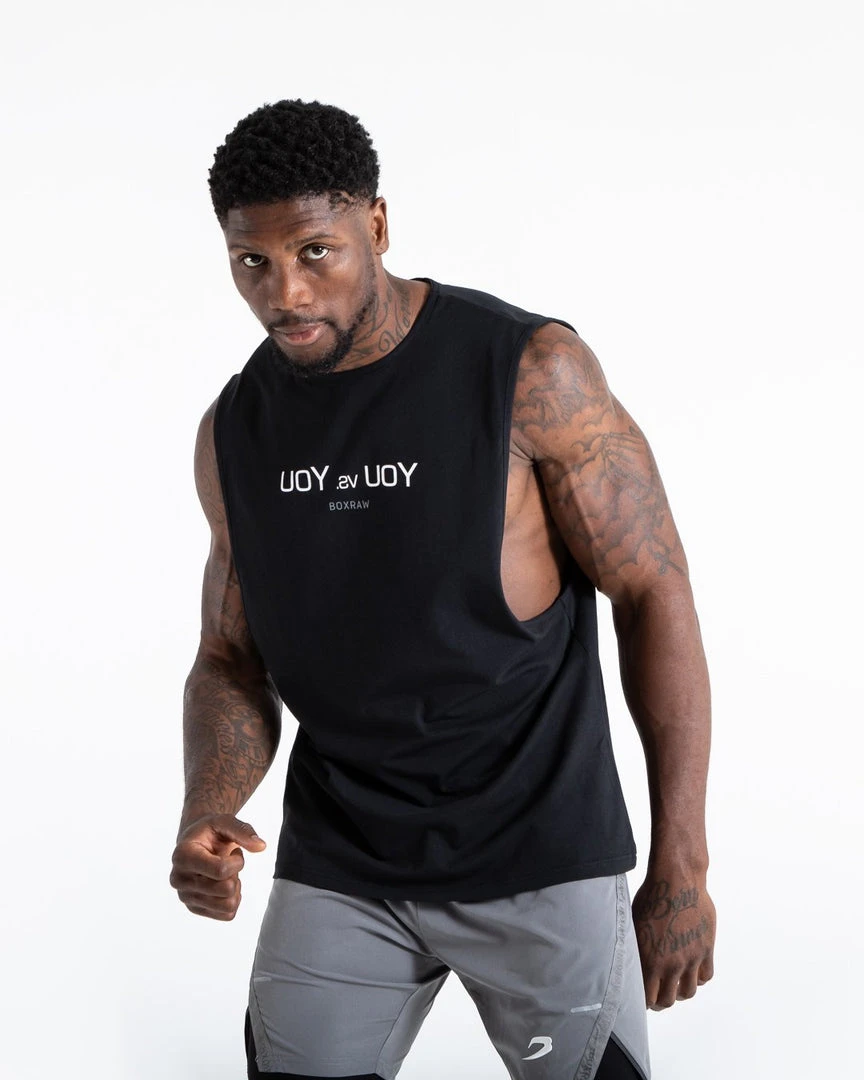 BOXRAW Men Clothing You Vs. You Muscle Tank - Black 4 BOXRAW Men Clothing You Vs. You Muscle Tank - Black