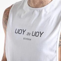 BOXRAW Men You Vs. You Muscle Tank - White