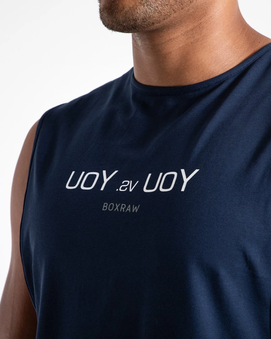 BOXRAW Men You Vs. You Muscle Tank - Navy 6 BOXRAW Men You Vs. You Muscle Tank - Navy