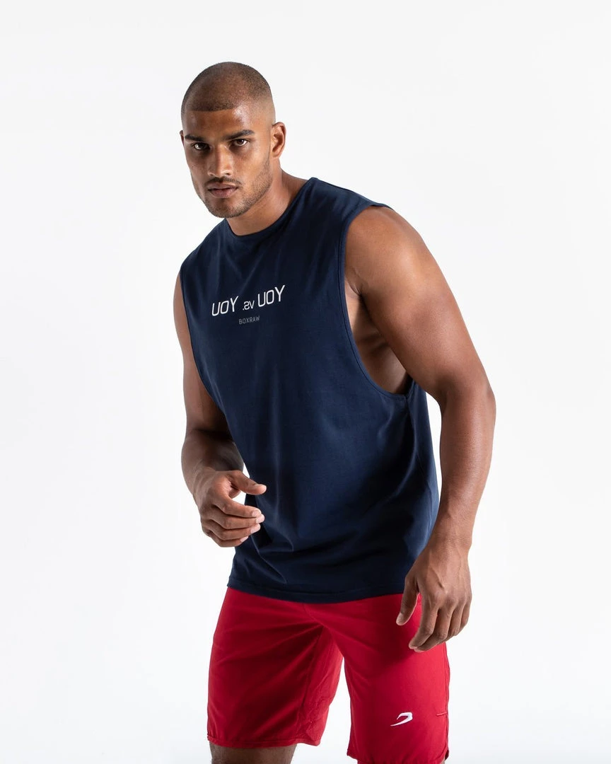 BOXRAW Men You Vs. You Muscle Tank - Navy 3 BOXRAW Men You Vs. You Muscle Tank - Navy