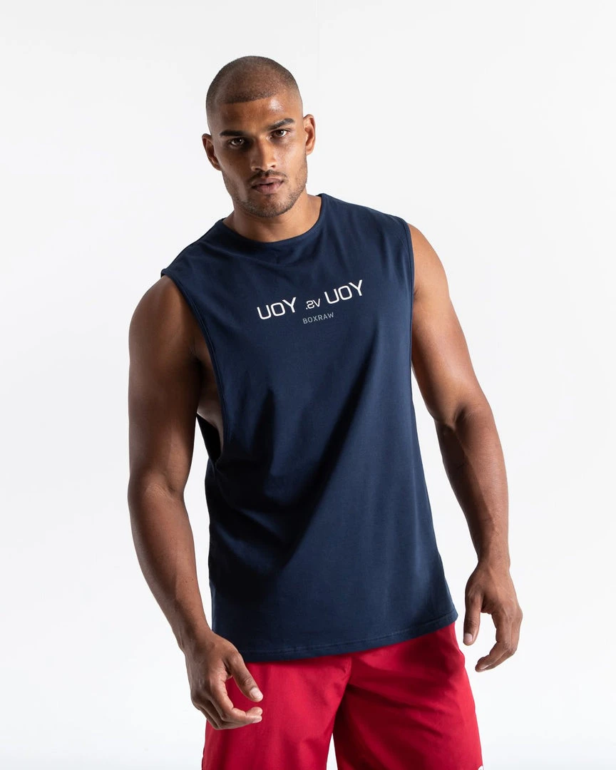 BOXRAW Men You Vs. You Muscle Tank - Navy 4 BOXRAW Men You Vs. You Muscle Tank - Navy