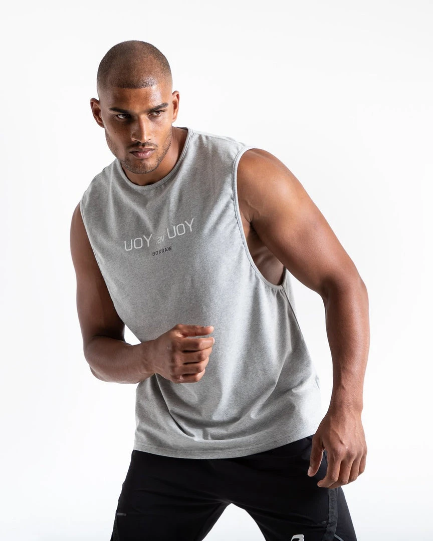 BOXRAW Men You Vs. You Muscle Tank - Grey 1 BOXRAW Men You Vs. You Muscle Tank - Grey