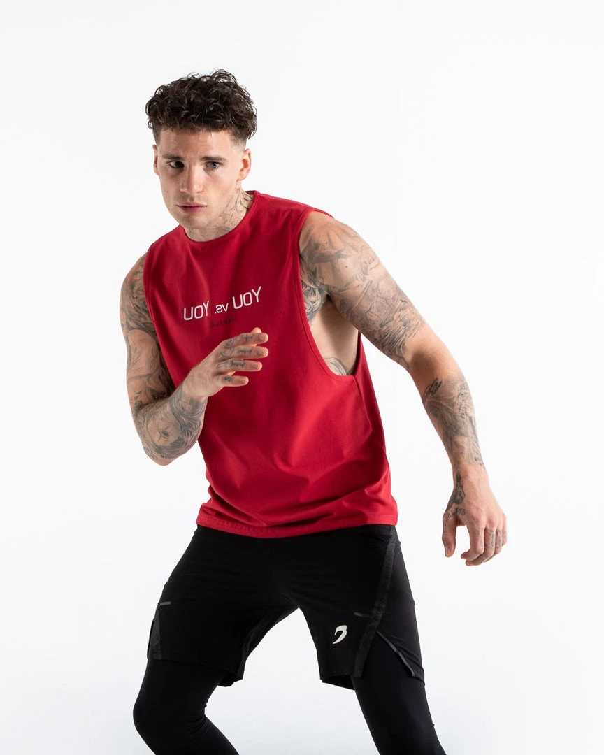 BOXRAW Men You Vs. You Muscle Tank - Red Clothing 1 BOXRAW Men You Vs. You Muscle Tank - Red Clothing