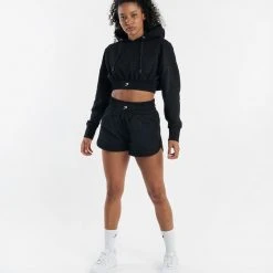 BOXRAW Women Best Sellers Kim Cropped Hoodie - Black