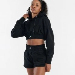 BOXRAW Women Best Sellers Kim Cropped Hoodie - Black