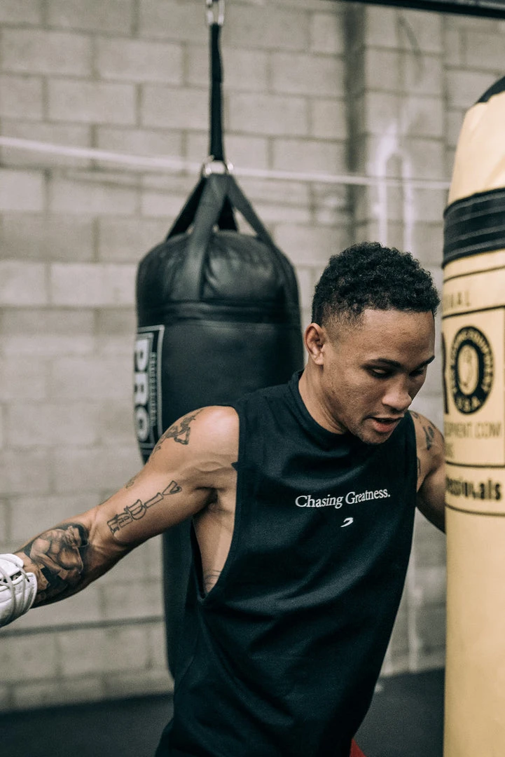 BOXRAW Men Chasing Greatness Muscle Tank - White Clothing 10 BOXRAW Men Chasing Greatness Muscle Tank - White Clothing