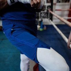 BOXRAW Men Pep Shorts (2-In-1 Training Tights) - Blue/White 18 BOXRAW Men Pep Shorts (2-In-1 Training Tights) - Blue/White