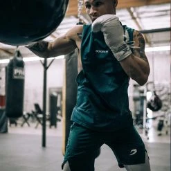 BOXRAW Men Pep Shorts (2-In-1 Training Tights) - Green/White Clothing