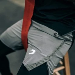 BOXRAW Men Pep Shorts (2-In-1 Training Tights) - Grey/Black