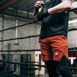 BOXRAW Men Best Sellers Pep Shorts (2-In-1 Training Tights) - Red/Black 17 BOXRAW Men Best Sellers Pep Shorts (2-In-1 Training Tights) - Red/Black