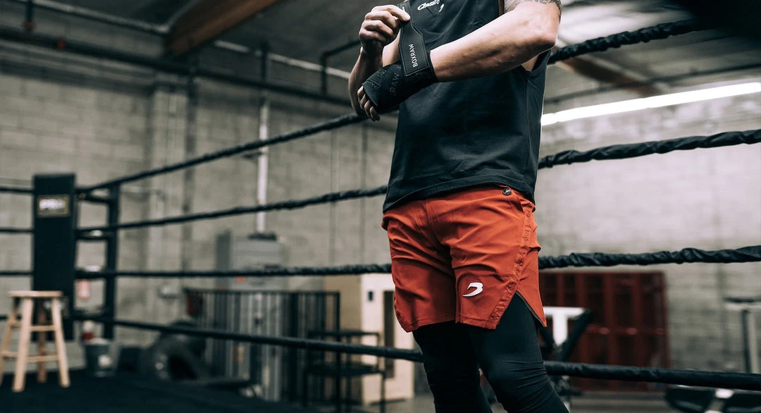 BOXRAW Men Best Sellers Pep Shorts (2-In-1 Training Tights) - Red/Black 8 BOXRAW Men Best Sellers Pep Shorts (2-In-1 Training Tights) - Red/Black