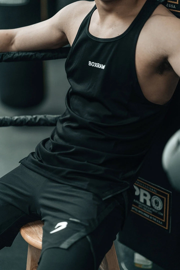 BOXRAW Men SMRT-TEC Stringer Tank - Black Clothing 9 BOXRAW Men SMRT-TEC Stringer Tank - Black Clothing